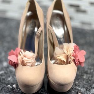 Light Pink Suede Heels